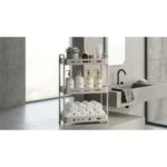 3 Tier Rectangular PP Bathroom Storage Rack - Image 2