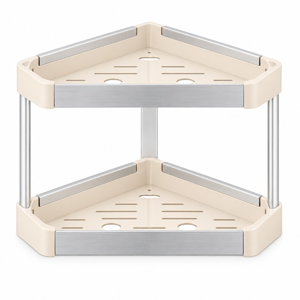 OSM-2691-7 2 Tier PP Corner Countertop Organizer - Image 1