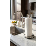 Freestanding Stainless Steel Kitchen Roll Holder - Silver - Image 2