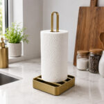 Freestanding Paper Towel Holder with Square Drip Base - Champaign - Image 2