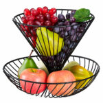 Square Wire Countertop Fruit Basket with Raised Feet - Black