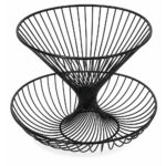 Square Wire Countertop Fruit Basket with Raised Feet - Black - Image 2