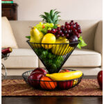 Square Wire Countertop Fruit Basket with Raised Feet - Black - Image 4