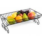 Decorative Metal Wire Fruit Basket Stand – Black