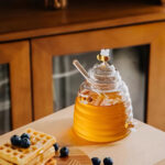 Glass Honey Jar with Dipper Golden Bee - Image 4