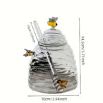 Glass Honey Jar with Dipper Golden Bee - Image 8