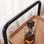 2 Tier Wood-Look Utility Trolley with Push Handle - Image 4
