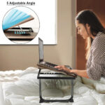 Adjustable Foldable Laptop Table with Cup Holder - Image 2