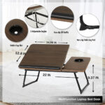 Adjustable Foldable Laptop Table with Cup Holder - Image 7