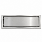 Linear Shower Drain With Anti-Odor Return Flat Grate Brushed Finish SS 10 x 30cm