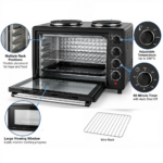 38L Multifunction Electric Oven with Dual Hot Plates – 1700W - Image 2