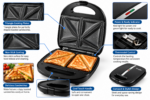 Triangle Plate Coating Electric Sandwich Maker - 1400w - Image 7
