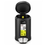 Steel Powder Coated Step Bin with Pedal – 5L Matte Black - Image 2