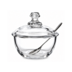 Glass Sugar Bowl With Spoon