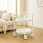 2-Tier Round Rolling Utility Cart - Image 3