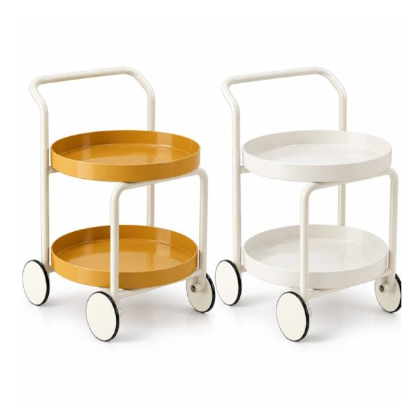 2-Tier Round Rolling Utility Cart