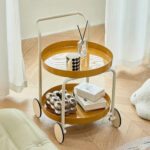 2-Tier Round Rolling Utility Cart - Image 2