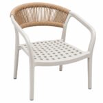 Classic Outdoor Dining Armchair with Woven Back