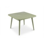 Aluminum Patio Table With Plastic Top Green Iron Legs