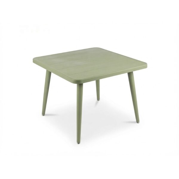 Aluminum Patio Table With Plastic Top Green Iron Legs