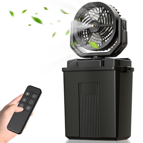 Portable 2-in-1 Rechargeable Misting Fan with LED Light & 7L Water Tank