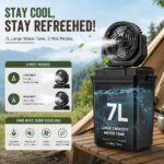 Portable 2-in-1 Rechargeable Misting Fan with LED Light & 7L Water Tank - Image 3
