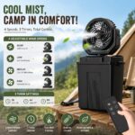 Portable 2-in-1 Rechargeable Misting Fan with LED Light & 7L Water Tank - Image 4