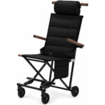 Portable Folding Chairs Stainless Steel & Canvas - Black