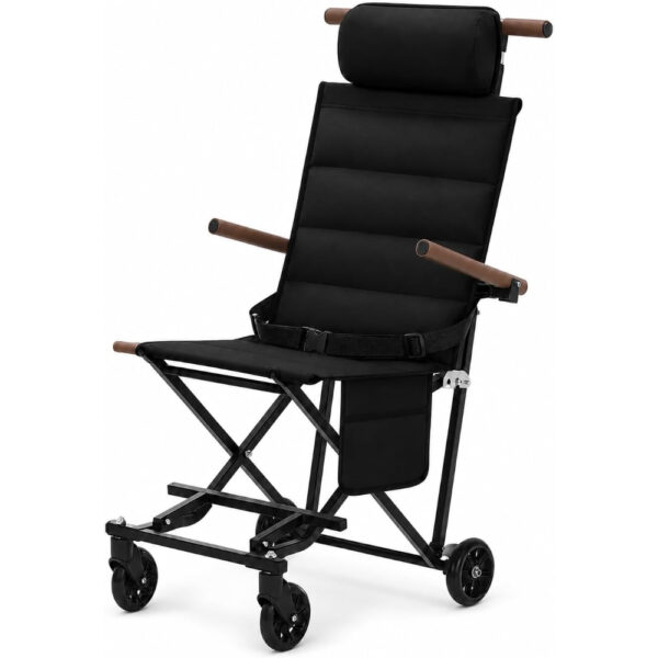 Portable Folding Chairs Stainless Steel & Canvas - Black