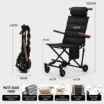 Portable Folding Chairs Stainless Steel & Canvas - Black - Image 3