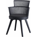 Modern Plastic Armchair with Comfortable Cushion Set Of 2 – Anthracite - Image 2