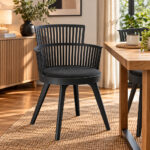 Modern Plastic Armchair with Comfortable Cushion Set Of 2 – Anthracite - Image 3