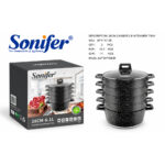 SONIFER Mantovarka / Steamer Pot SF-1117-28, 28 cm, 4 Tier, 6 L - Image 2