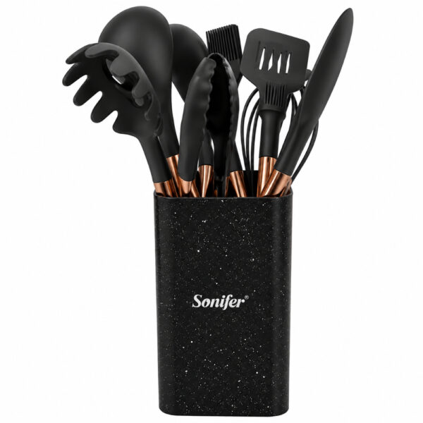 9-Pc Silicone Utensil Set with Wooden Handles