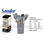 Sonifer SF-1186B 10-Piece Silicone Kitchen Utensil Set with Wooden Handles - Image 2