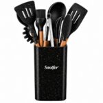 Silicone Kitchen Utensil Set with Wooden Handles - 12pcs