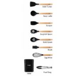 Silicone Kitchen Utensil Set with Wooden Handles - 12pcs - Image 3