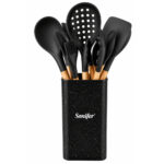 Sonifer 12-Piece Silicone Cooking Utensil Set with Wooden Handles SF-1187A