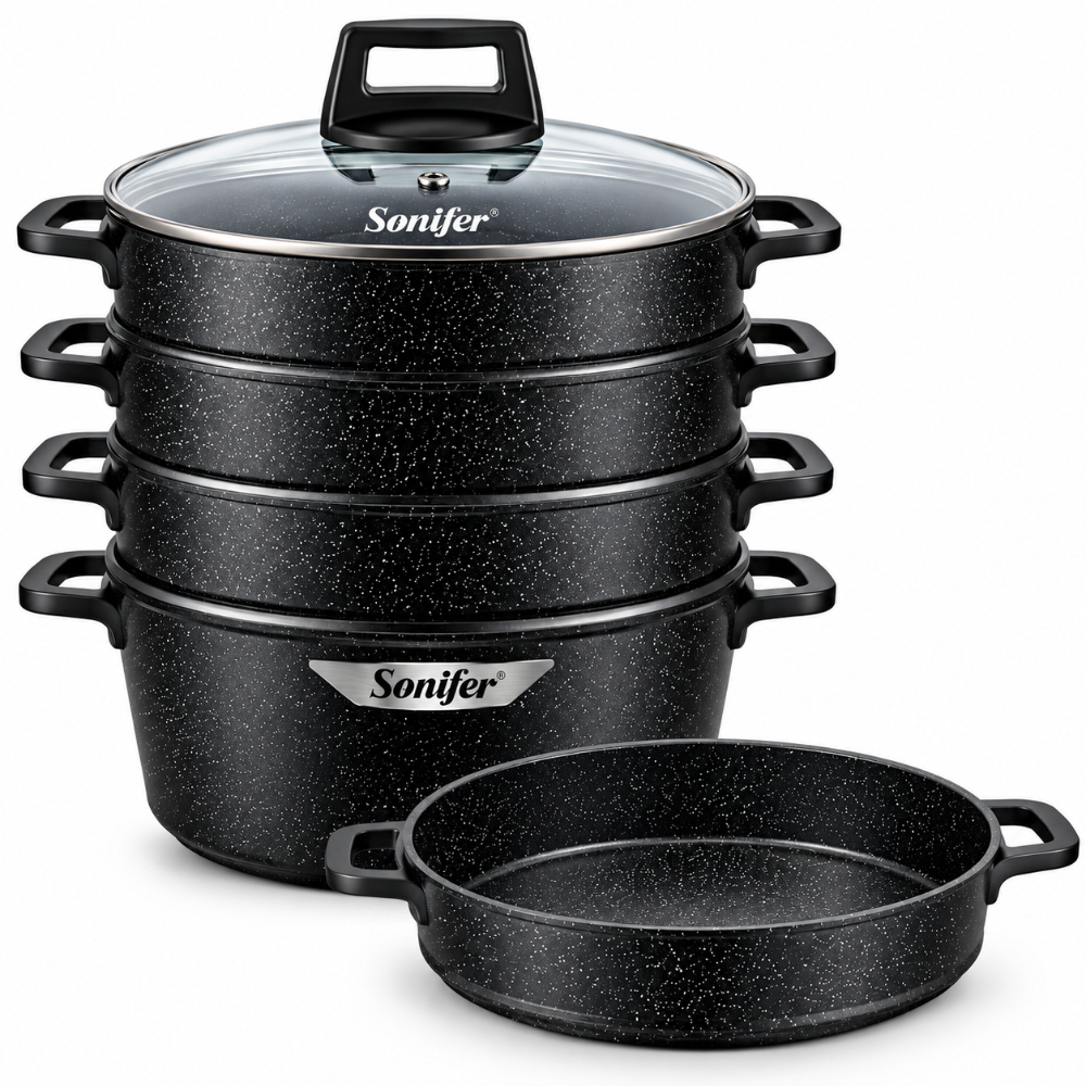 SF-1191-30-1 Sonifer 5-Tier Stainless Steel Steamer Pot - 30 cm, 8 L - Image 1