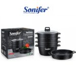 5-Tier Stainless Steel Steamer Pot - 30 cm - Image 2