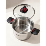 Stainless Steel Casserole with Glass Lid 22cm - Image 4