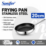Sonifer Frying Pan Three Layer Stainless Steel Non-Stick Honeycomb Coating - 20cm