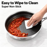 Sonifer Frying Pan Three Layer Stainless Steel Non-Stick Honeycomb Coating - 20cm - Image 3