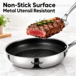 Sonifer Frying Pan Three Layer Stainless Steel Non-Stick Honeycomb Coating - 28cm - Image 2