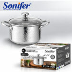 Sonifer SF-1208-24 Stainless Steel Pot - 24 x 14.5 cm, 6.5L - Image 2