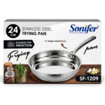 Hammered Stainless Steel Frying Pan - 24cm - Image 6