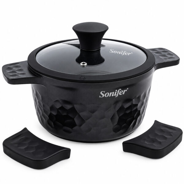 Cast Aluminum Casserole Granite With Glass Lid 32cm