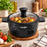 Cast Aluminum Casserole Granite With Glass Lid 32cm - Image 2