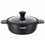 Cast Aluminum Shallow Casserole Granite With Glass Lid 28cm - Image 2