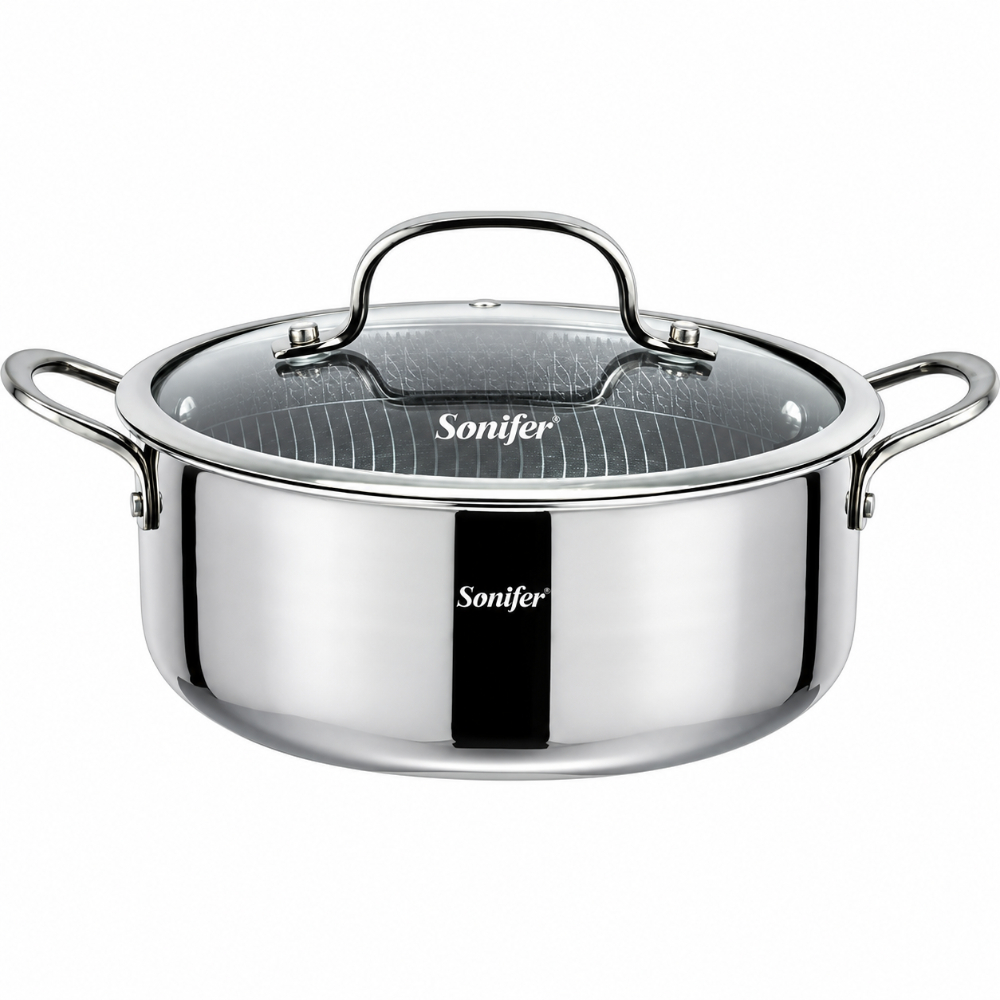 SF-1216-26-1 Sonifer Stainless Steel Pot with Titanium Coating - 26 cm, 5.7L - Image 1